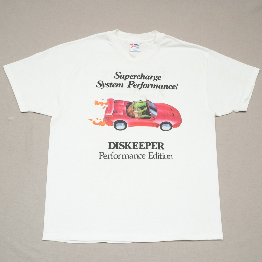 Vintage 90s Tech Diskeeper Executive Software Performance T Shirt Adult XL